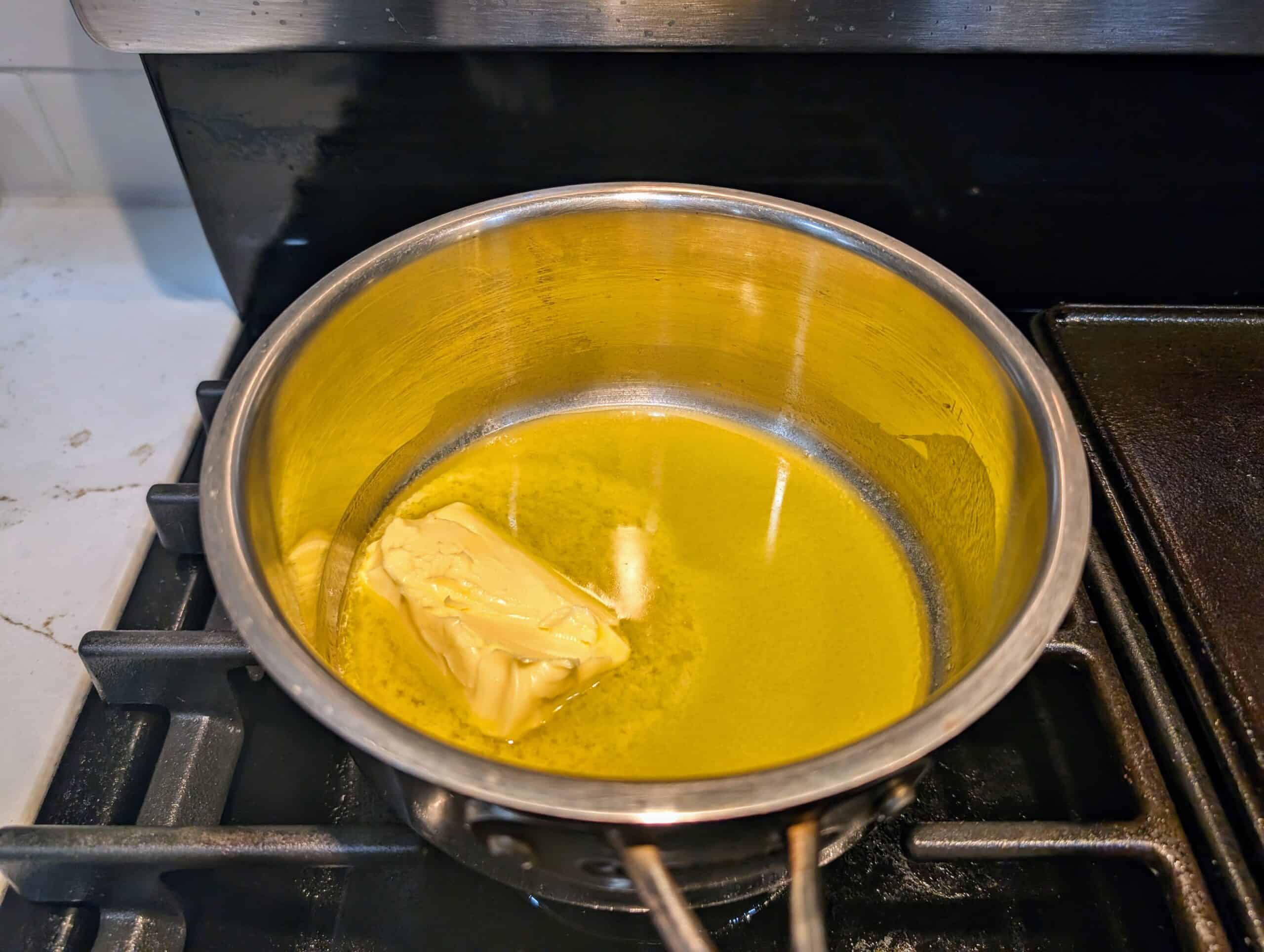 Melting butter in a sauce pan 