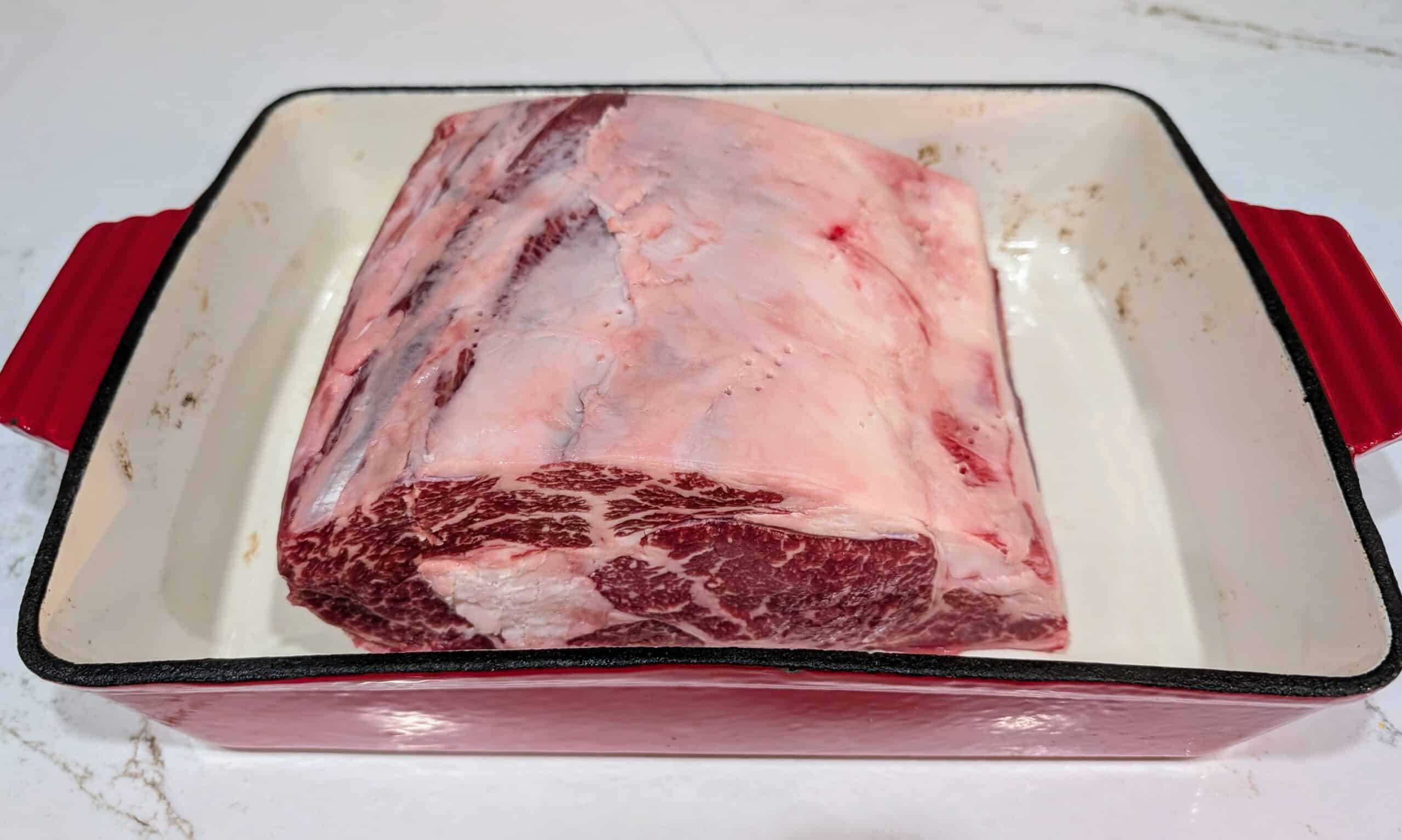 Uncooked ribeye roast 