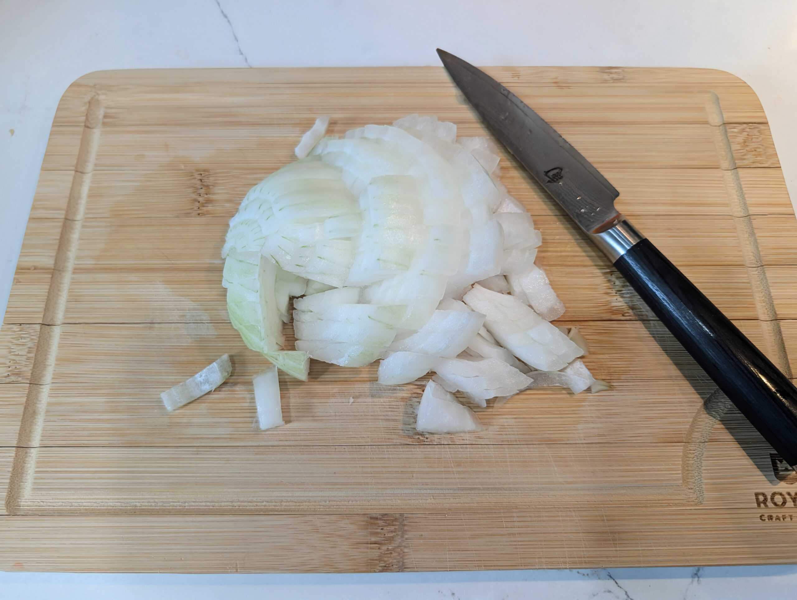 Chopped vegetables to add to my chili recipe 