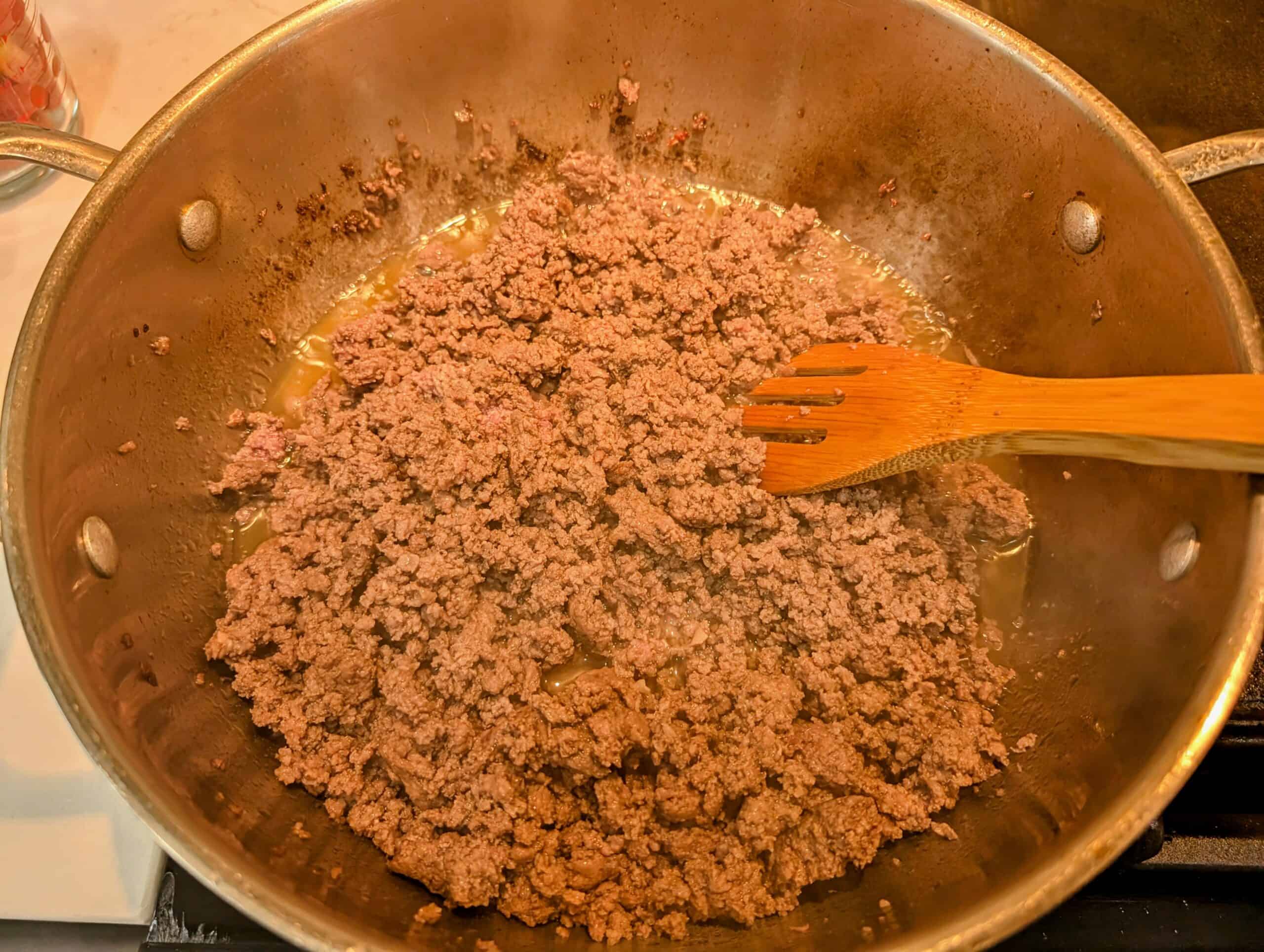 browned ground beef and organ mixture for chili 